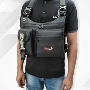 Tas ANTI AIR 2 Fungsi Bisa Dada & Selempang Polo Amstar Bahan Ballon ( Karet ) Waterproof Best Quality Chest Bag Tas Rompi