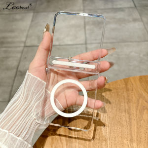 Luxury Transparent Acrylic Case for Samsung Galaxy Z Flip 7 6 5 4 3 8 flip7 ZFlip Clear Hard Shockproof Hinge Cover
