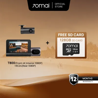 70mai T800 Dash Cam Built-in 256GB SD Card 4K UHD 5G WiFi Smart Car Recorder Night Owl Night Vision 24H Parking Monitor