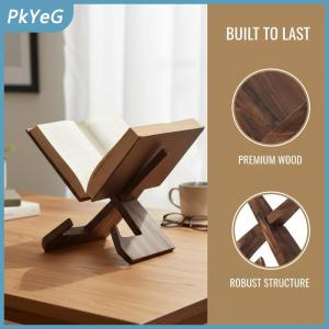 PkYeG Bằng Gỗ Cookbook Đứng Xách Tay Gỗ Cuốn Sách Giá Cho Nhà Bếp Bảng Cookbook Cơ Sở Đa Chức Năng Cuốn Sách Đọc Sách Đứng