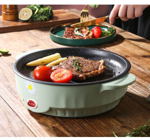 Non-Stick Marble Coating Electric BBQ Frying Pan Teppanyaki Grill Pan Smokeless