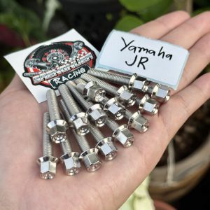 น็อตแคร้งเครื่องหัวเหลี่ยม หัวสนาม 15ตัว ยามาฮ่า JR-120 น็อตเลสแท้ ใส่ได้ตรงรุ่น ฝั่งซ้าย-ขวา