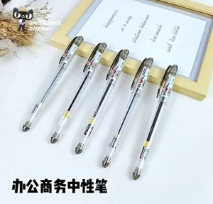 Gel Pen 0.5mm Black Ink Quick Dry Smooth Writing Needle Tube Rollerball Pen for School Office Exam Student Stationery Carbon Ink Non Fading Durable Fall Resistant