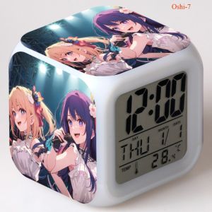 YT Jam Penggera Digital Anime Reka Bentuk Oshi Ko no Jam Berkilau 7 Perubahan Warna Ai Hoshino Ruby Hiasan Rumah Sesuai untuk TY
