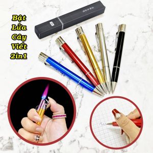 HCM Bật Lửa Khè Xài Gas Hình Cây Viết 2in1 Có Hộp Độc Đáo