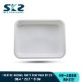 SKZ WHITE PARTY TRAY RECTANGULAR SERIES RE4000 ENVIRONMENTAL FRIENDLY FOOD STORAGE MICROWAVABLE. 