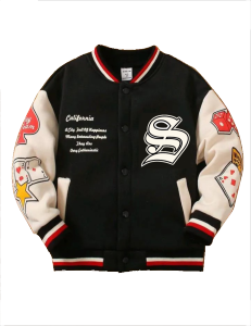 Jaket Baseball Anak Custom Inisial Nama Huruf A-R-S-K Varsity Anak-Jaket Anak Kekinian-Sweater Anak