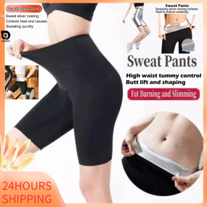 【VIDKHSY Store】Womens 5-Point Sweatpants (Fully Coated) Fat Burning Sweatpants for Yoga & Running Sweatpants