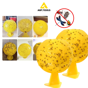 Fly attracting ball with base for kitchen and bathroom to stick to small flying insects