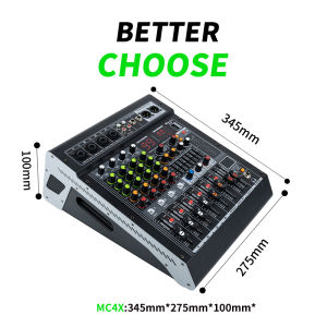 Deuahub MC4/6/8X Powered Mixer Audio Mixer 4/6/8 Channel Na Stereo Output/Bluetooth/USB/MP3