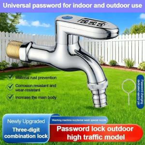 Portable Metal Combination Lock Faucet 1/2 Inch Thread Anti-Theft Garden Faucet Security Lock Taps Password Lock Public