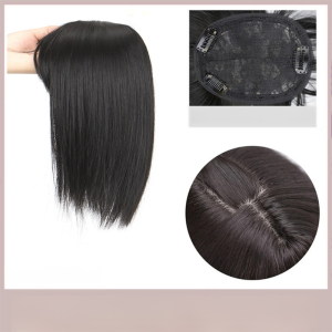 Natural wig on the top of the head natural bangs wig long and short  Long Short Straight Reissue Block On Top Of The Head