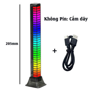 Thanh đèn LED aRGB 4D nháy theo nhạc app điều khiển cảm biến âm thanh siêu nhạy trang trí bàn làm việc decor 16 triệu màu 44 hạt đèn LED nhiều màu sắc