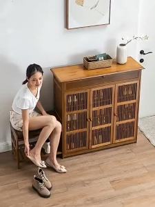 Shoe Cabinet Sitting Bench Integration Doorway Entrance Cabinet Sitting Home Indoor New Chinese Storage Cabinet With Drawer Shoe Racks