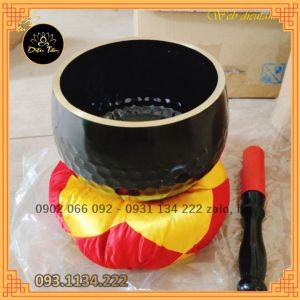 Bộ Chuông mõ đen chuông đồng mõ gỗ long mão tụng kinh Phật gia trì Đài Loan 8 inch