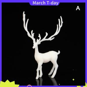 March ต้นกวางคริสตัลเรซินขนาดเล็ก1ชิ้นตกแต่งโต๊ะของหวานสีขาวตกแต่งโต๊ะสำหรับเด็กบ้านของขวัญปีใหม่