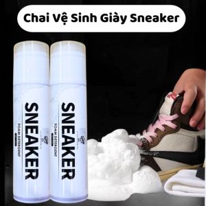 CHAI XỊT TẨY GIÀY DẠNG BỌT SNEAKER 300ML CÓ ĐẦU CHẢI – LÀM SẠCH GIÀY TRẮNG GIÀY THỂ THAO NHANH