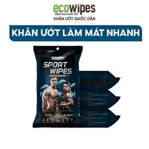 (HÀNG CÔNG TY) Khăn ướt thể thao EcoWipes gói 25 tờ thấm hút mồ hôi khử mùi cơ thể nhanh chóng
