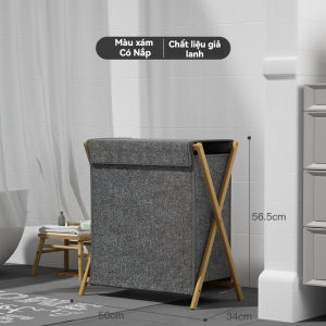Giỏ đựng quần áo khung gỗ sọt đựng đồ giặt Có Thể Gập Lại Giỏ Đựng Đồ Giặt Dày Áo Cản Trở