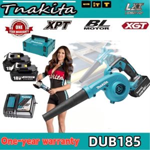 MAKITA DUB185 18V Lithium-lon Batteryand Dual Charger Cordless Leaf BlowerBrushless with