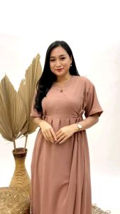 Daster Kimono Polos Crinkrl Airflow Ld 115 Busui Kancing Nyaman Adem