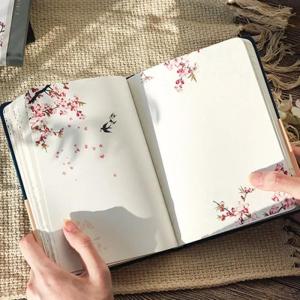 Creative Colorful Page Notebook Chinese Style Hardcover Diary Books Weekly Planner Handbook Color Inside Pattern Students Gift2026