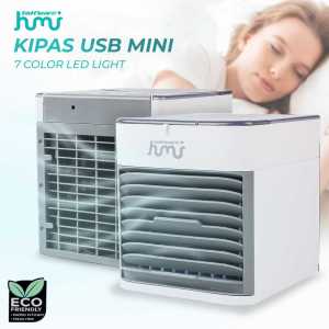 penyejuk udara HUMI Air Cooler Mini Fan AC Kipas Penyejuk Ruangan 400ml - K-F009 putih Taffware