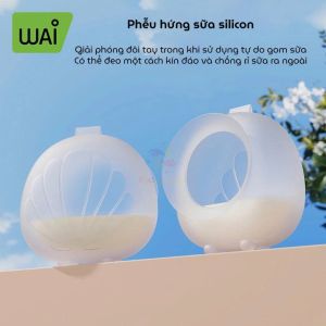 Phễu hứng sữa cốc hứng sữa Wai  chất liệu silicone cao cấp có vòi rót