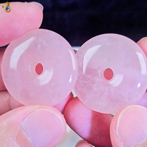 Premium Grade Natural Fluorite / Rose Quartz Donut Ping An Kou