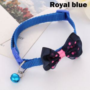 Adjustable Pet Collar Pet Dot Collar Dog Cat Bowtie Bell Dot Style Ribbon Bow Collar