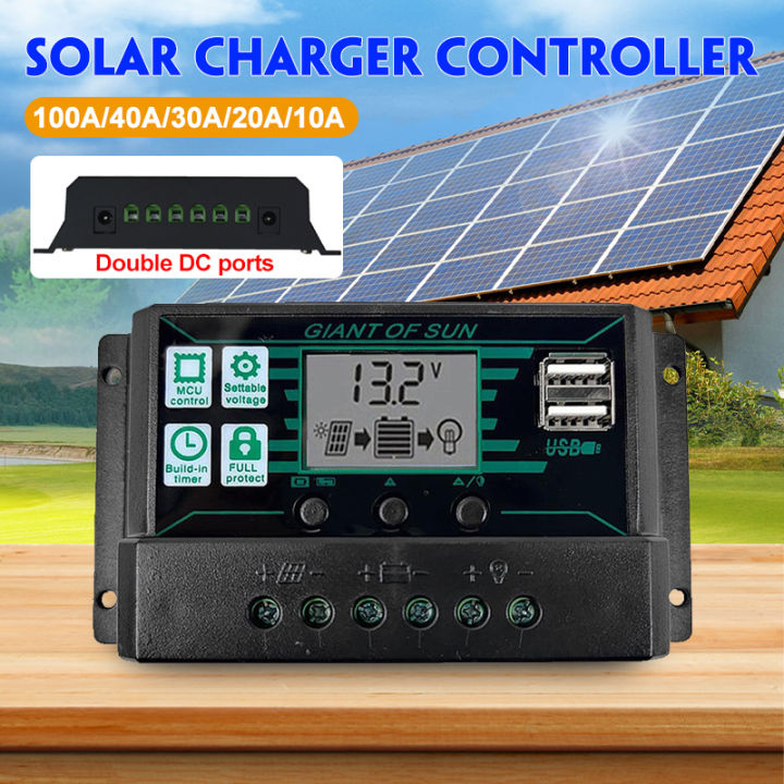10A/20A/30A40A/100A LCD Solar Controller MPPT Charge 