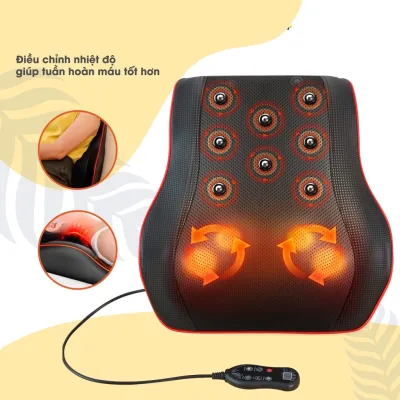 Gối Masage 20 Bi Cổ Vai Gáy Thế Hệ Mới Máy Massage Hồng Ngoại 20 Bi Cao Cấp hỗ trợ mát xa toàn thân tiện