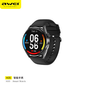 Awei H35สมาร์ทวอท์ชหน้าจอสัมผัสดั้งเดิมโทรผ่านบลูทูธอัตราการเต้นของหัวใจการนอนหลับออกซิเจนในเลือดการตรวจสอบสุขภาพ100 + โหมดกีฬา IP68สมาร์ทวอทช์กันน้ำได้สำหรับผู้ชายผู้หญิง