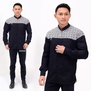 Baju Koko Pria Dewasa Lengan Panjang Koko Syubbanul Muslimin Koko Kombinasi Batik