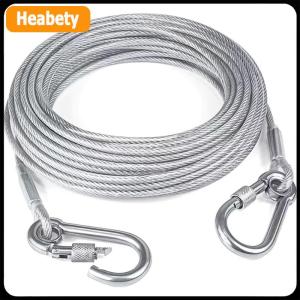 【2-3 ngày giao hàng】 3-10m hai đầu con chó Tie ra cáp Dây Xích raction dây kim loại khóa dây thép chống gỉ đào tạo cổ áo chó ngoài trời dây đeo