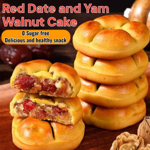Red Date and Yam Walnut Cake Fat-lowering And Weight-loss No Added Sugar Cereal Snack Nutritional Breakfast Meal Replacement Healthy and Nutritious Leisure and Hunger Pastry Grain Crisp and Mellow Crisp and Tender Skin