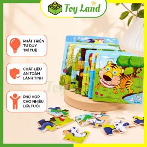 [9 Mảnh] Đồ Chơi Xếp Hình Puzzle Tranh Ghép Hình Loại Lớn In Hình Ngộ Nghĩnh Bằng Gỗ Đồ Chơi Trẻ Em