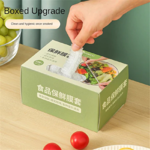 100PCS Disposable Food Cover Wrap Plastic Elastic Stretch Food-Grade Fresh-keeping Film Bags Storage with box
