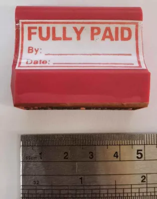 PAID FULLY PAID RECEIVED INSPECTED STAMPS
