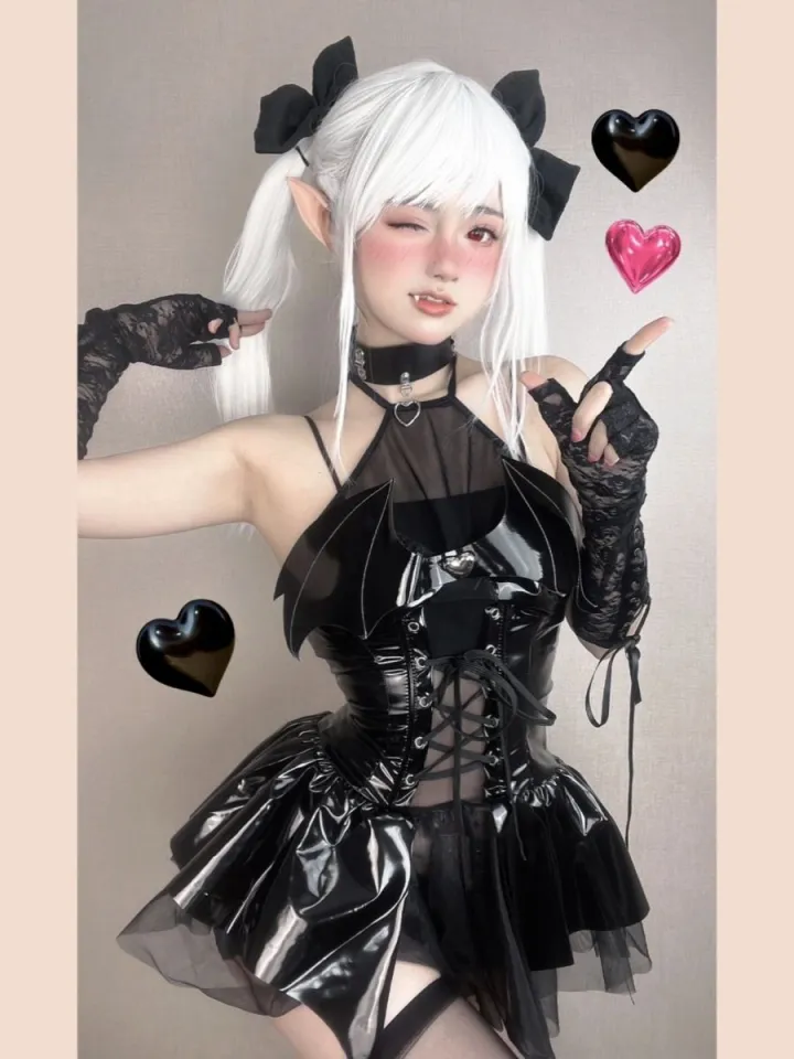 LF Halloween Succubus Cosplay Witch Costume Feminine Pu Little