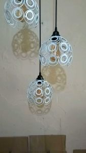 Lampu gantung / lampu hias minimalis ruang tamu tangga putih isi 3