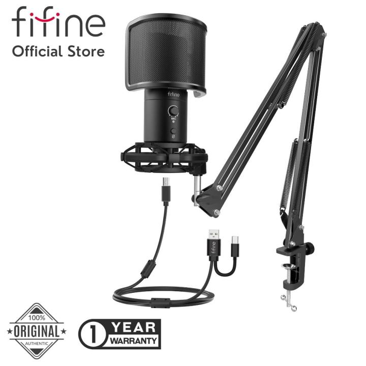Fifine T683 USB Gaming Microphone Streaming Microphone Kit for PC Computer,  Cardioid Condenser Mic Set with Arm Stand Mute Button & Gain, Mic Studio  Bundle for Podcast Recording Twitch Discord YouTube