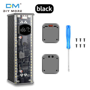 Diymore PD 100W High-Power Transparent Power Bank Case Solder-Free 8-Cell 21700 Battery Holder DC Voltage Regulation High-Brightness LED Outdoor Light