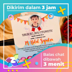 Sticker Label Hampers Ulang Tahun Persegi Stiker Undangan Birthday Ultah Anak Zennida Print Custom