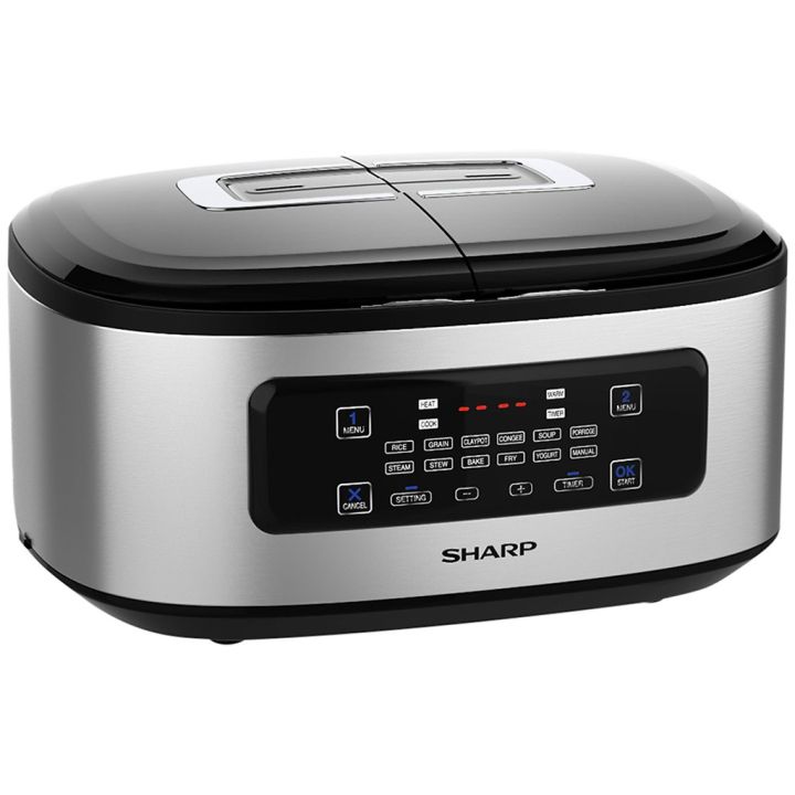[HCM][Trả góp 0%]Nồi cơm 2 ngăn đa năng Sharp 1.8 lít KN-TC50DMX-027