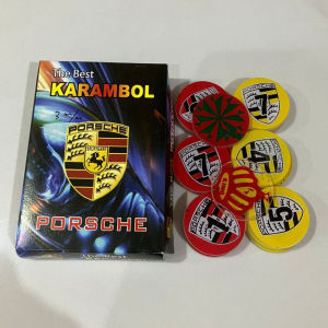 Biji Karambol Tebal 3 mm Motif Porsche / Random | Koin Krambol Satu Lapis Original | Keping Kerambol 3mm | Coin Carambol Carrom Games