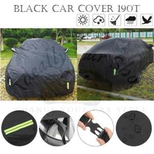Car Selimut Sarung Penutup Kereta Black Car Cover Protector Water Sun Rain UV Protection Midnight
