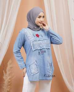 KDRN - TUNIK ALWAYS IN LOVE  JEANS BORDIR / ATASAN WANITA JEANS