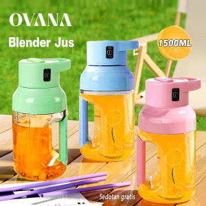 Juicer Cup Botol Jus Blender Portable Wireless 1500ML  + Sedotan/8 Pisau Electeic Juicer Cup
