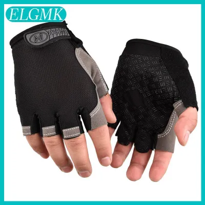 ELGMK Nửa ngón tay Găng tay phòng tập thể dục thể dục chống trượt phụ nữ người đàn ông gel pad găng tay guantes phòng tập thể dục đi xe đạp ngón tay Găng tay phụ kiện xe đạp